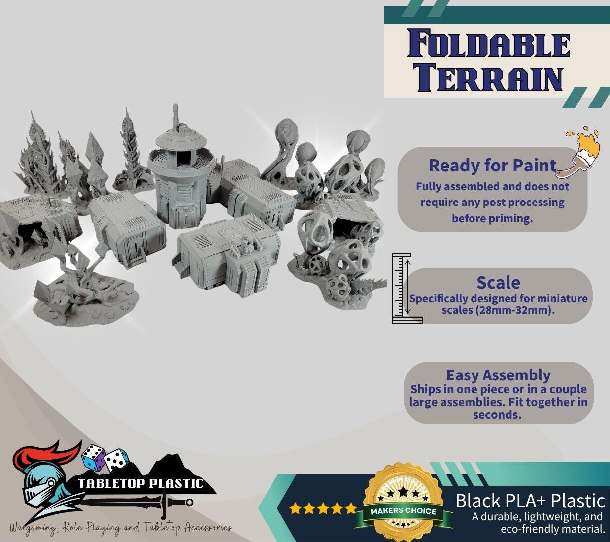 Jungle Death world Sci-Fi Terrain: Research Station Alien Forest - 28-32mm Scale
