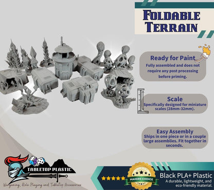 Jungle Death world Sci-Fi Terrain: Research Station Alien Forest - 28-32mm Scale
