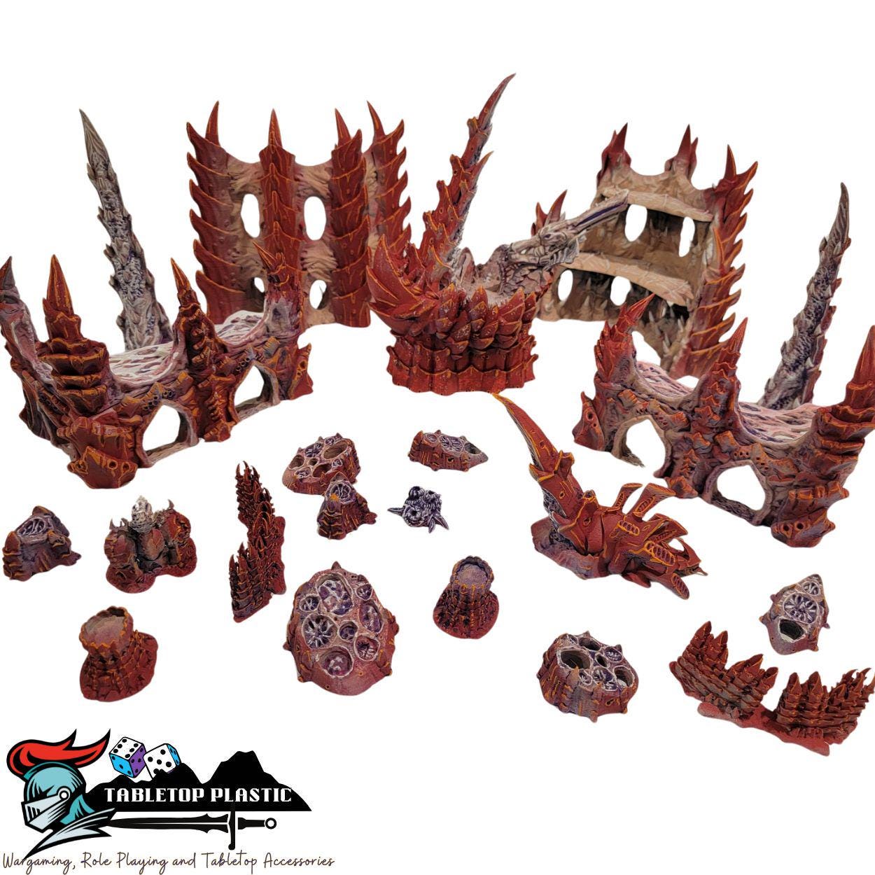 Alien Hive Ruins: 28mm Sci-Fi Wargaming Terrain Set