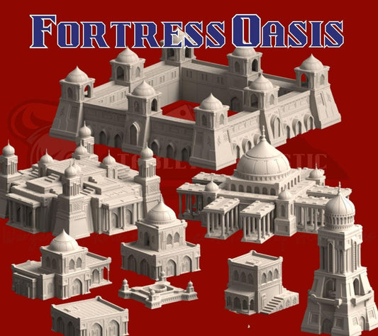 Epic Scale 6mm-8mm Desert Fortress City Terrain — Palaces, Walls & Hab Blocks Tabletop Scenery