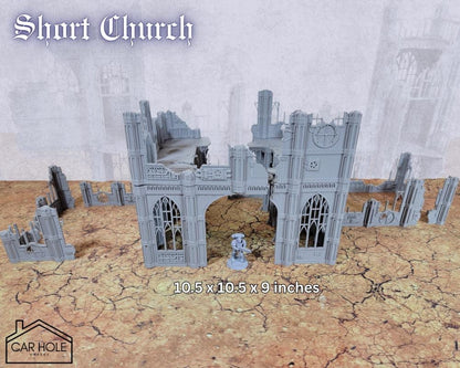 Gothic Cathedral Terrain Set: 28mm Modular Buildings & Scatter