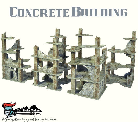 Modular Concrete Ruins Terrain Set: 28-32mm Grimdark Wargaming
