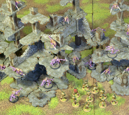 Modular Concrete Ruins Terrain Set: 28-32mm Grimdark Wargaming