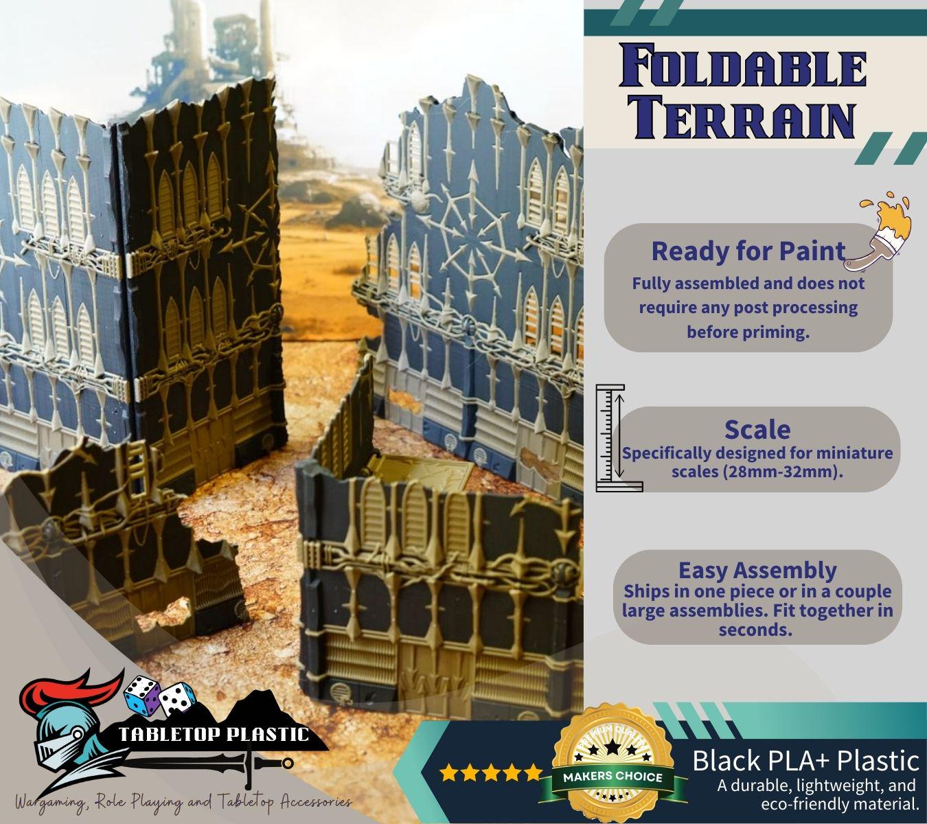 WTC 2025 Tournament Terrain: Chaos Foldable Ruins & Containers - Map Pack v2.3