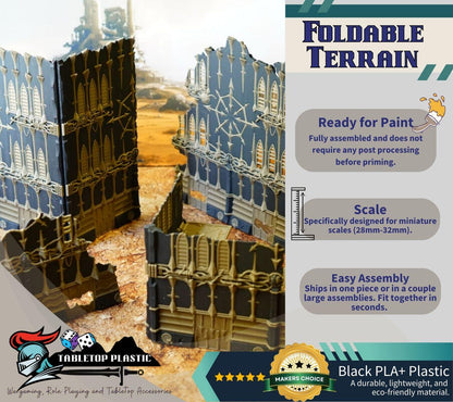 WTC 2025 Tournament Terrain: Chaos Foldable Ruins & Containers - Map Pack v2.3