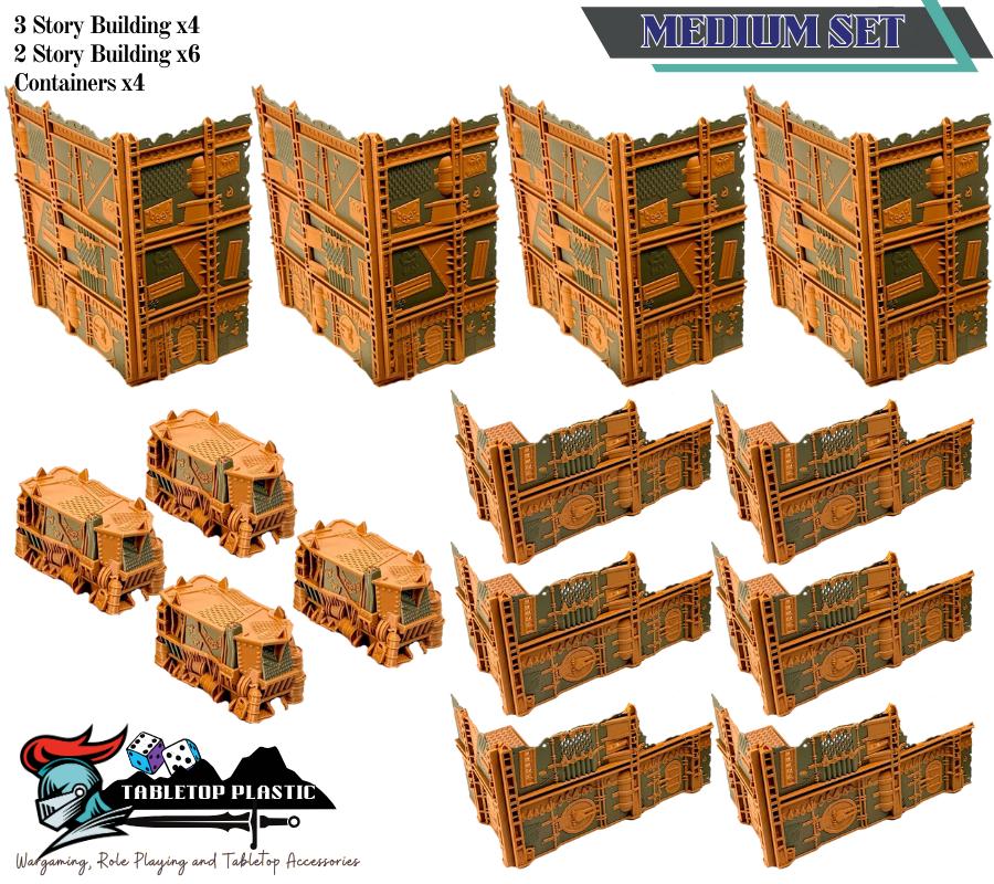 WTC 2025 Tournament Space Orks Terrain: Foldable Ruins & Containers - Map Pack v2.3
