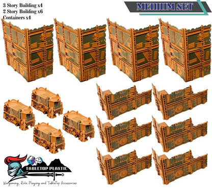 WTC 2025 Tournament Space Orks Terrain: Foldable Ruins & Containers - Map Pack v2.3