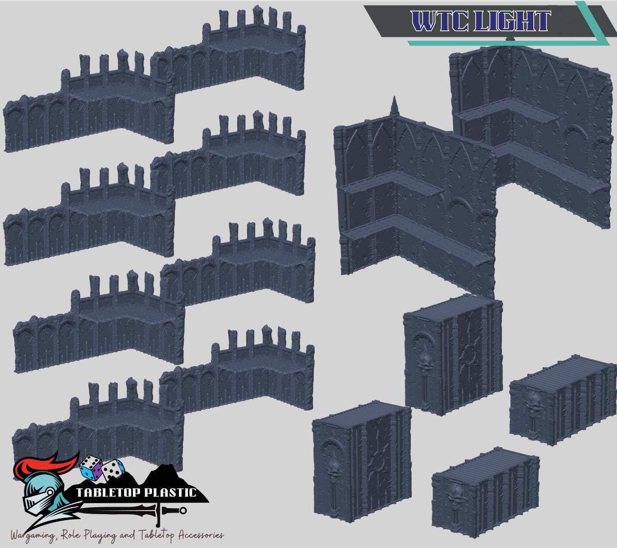 Demon Gate WTC‑Style 40k Terrain — Full Board Set (Heavy / Medium / Light), Ruins & Containers, Tournament‑Spec Dimensions