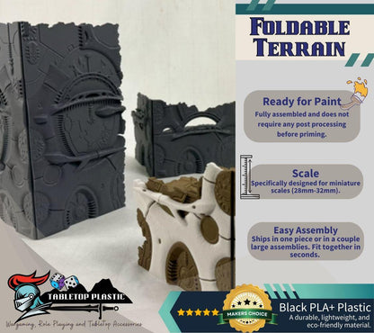 WTC 2025 Tournament Space Elves Terrain: Foldable Ruins & Containers - Map Pack v2.3