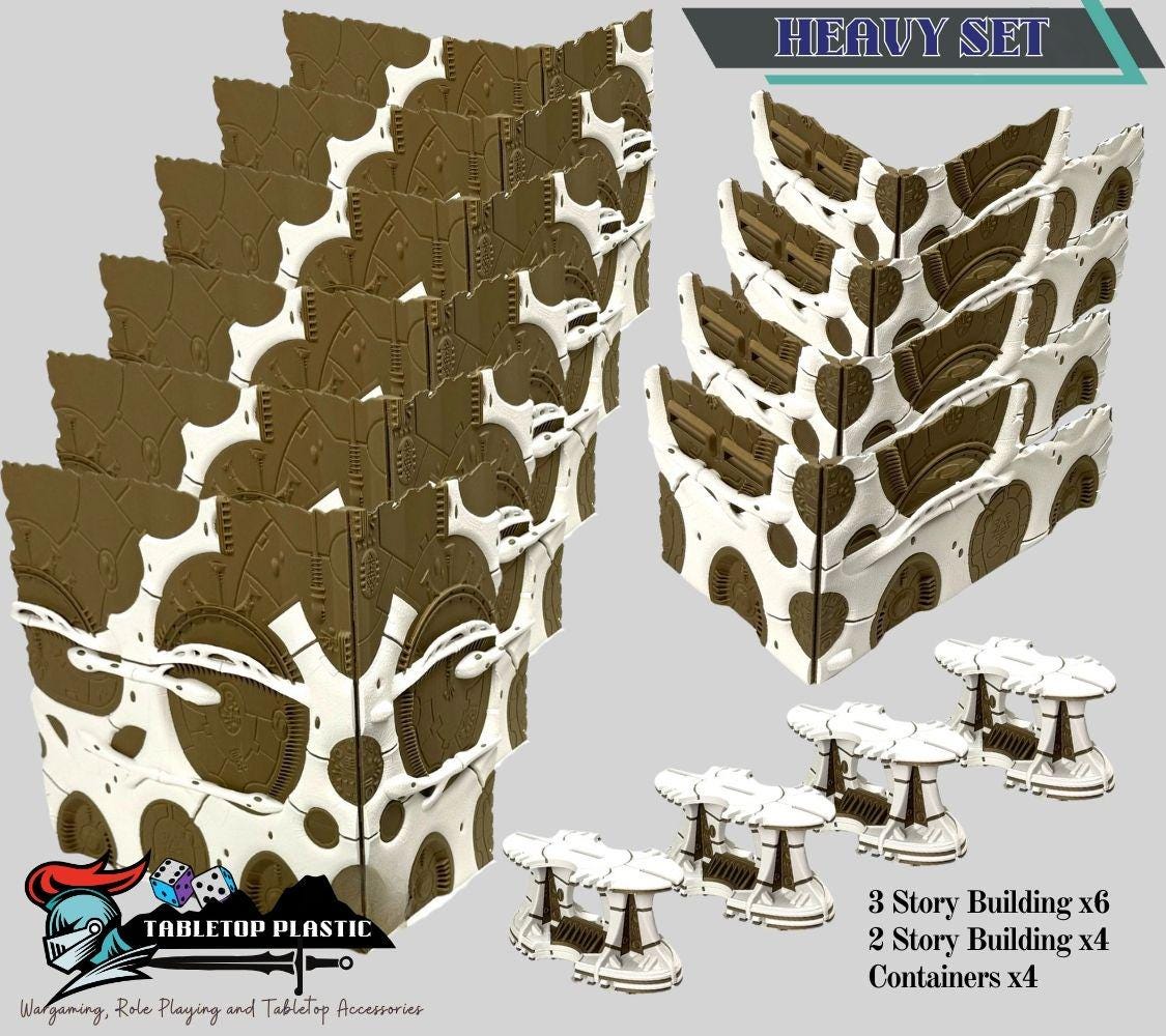 WTC 2025 Tournament Space Elves Terrain: Foldable Ruins & Containers - Map Pack v2.3