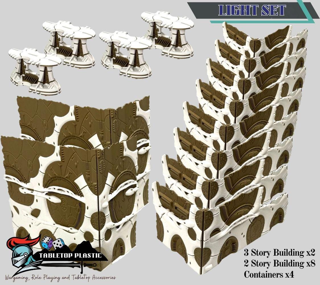 WTC 2025 Tournament Space Elves Terrain: Foldable Ruins & Containers - Map Pack v2.3