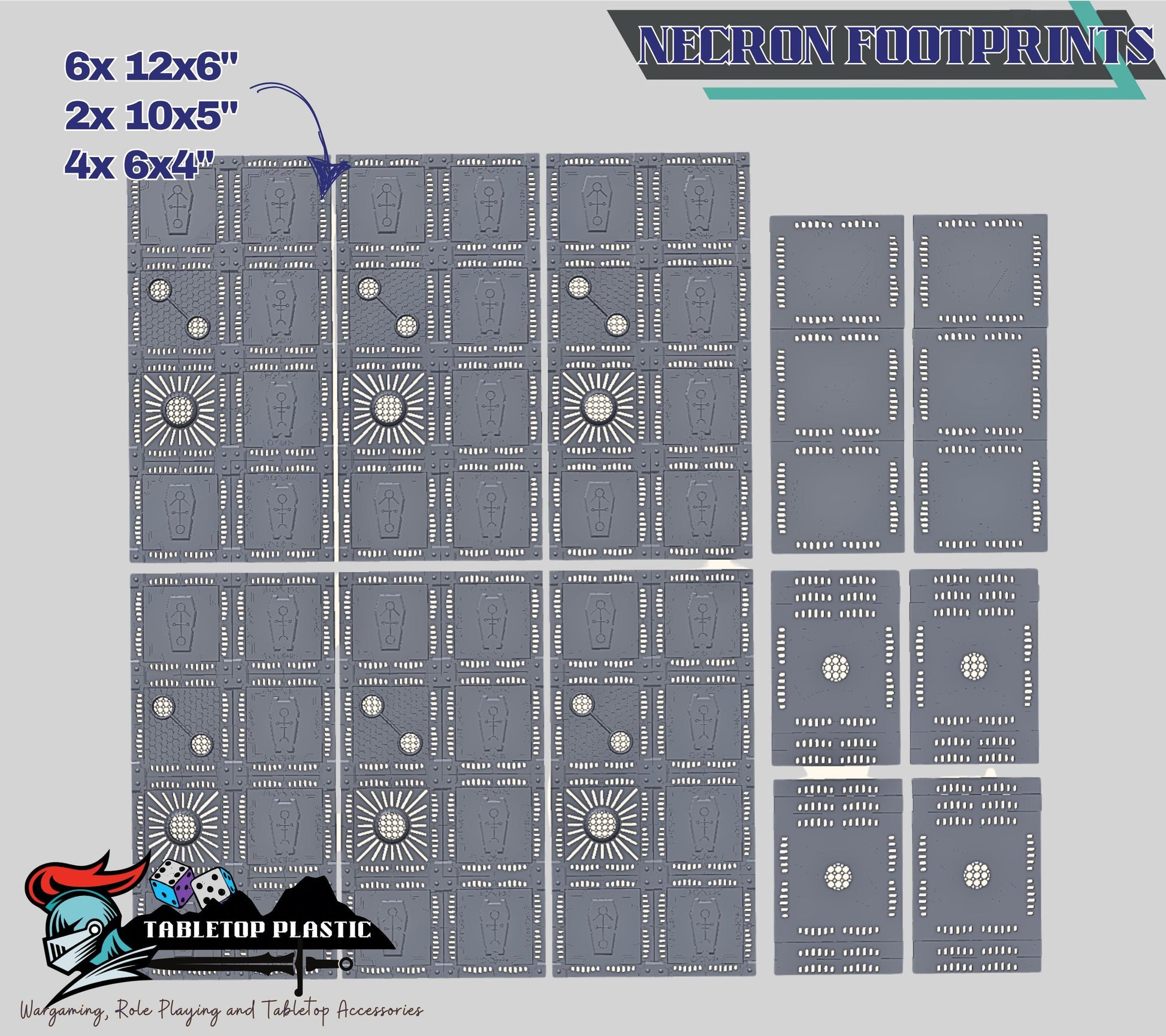 Grimdark Terrain Footprint Set – GW Chapter Approved Tournament Companion 2025 12-Piece Layout Kit
