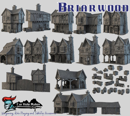 Medieval Village Terrain: Fantasy 32mm Scenery - Briarwood