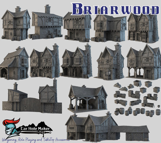 Medieval Village Terrain: Fantasy 32mm Scenery - Briarwood