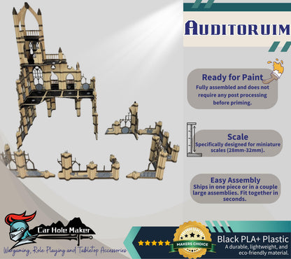 Gothic Ruins Auditorium: 28mm Wargame Terrain Set