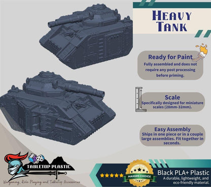 Heavy Sci-Fi Battle Tank – Grimdark 28–32 mm Tabletop Model