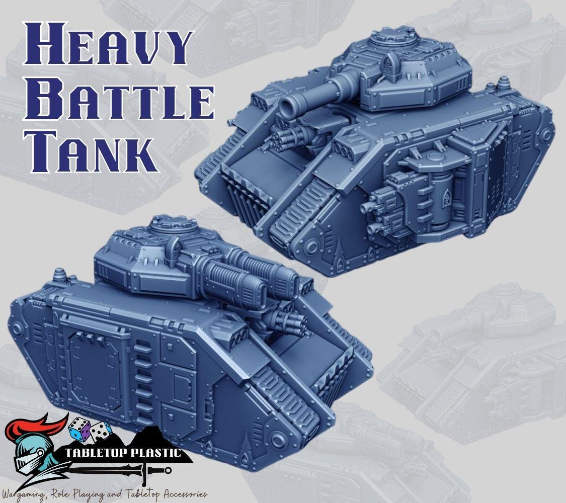 Heavy Sci-Fi Battle Tank – Grimdark 28–32 mm Tabletop Model