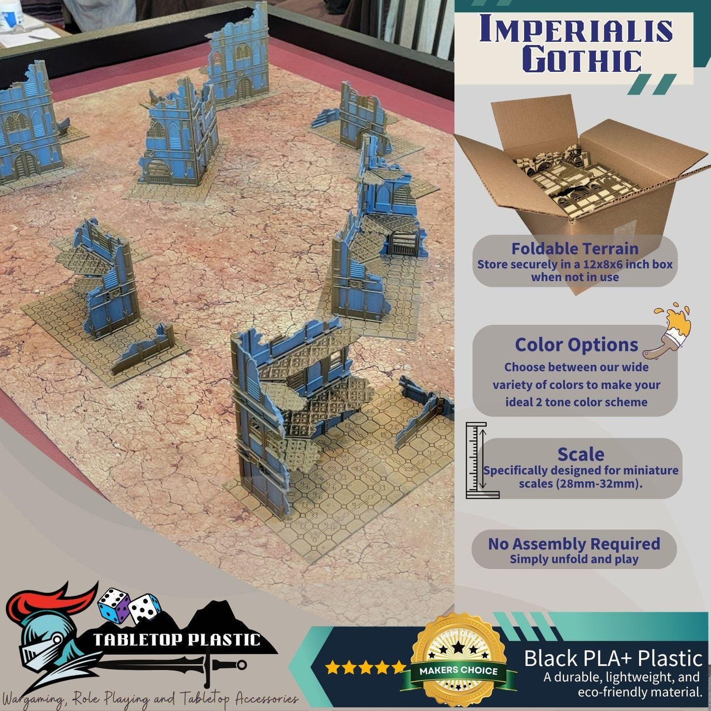 Foldable Wargaming Terrain: Modular Sci-Fi Ruins - 40k Chapter Approved