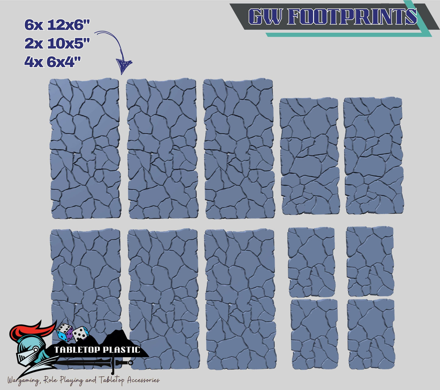 Grimdark Terrain Footprint Set – GW Chapter Approved Tournament Companion 2025 12-Piece Layout Kit