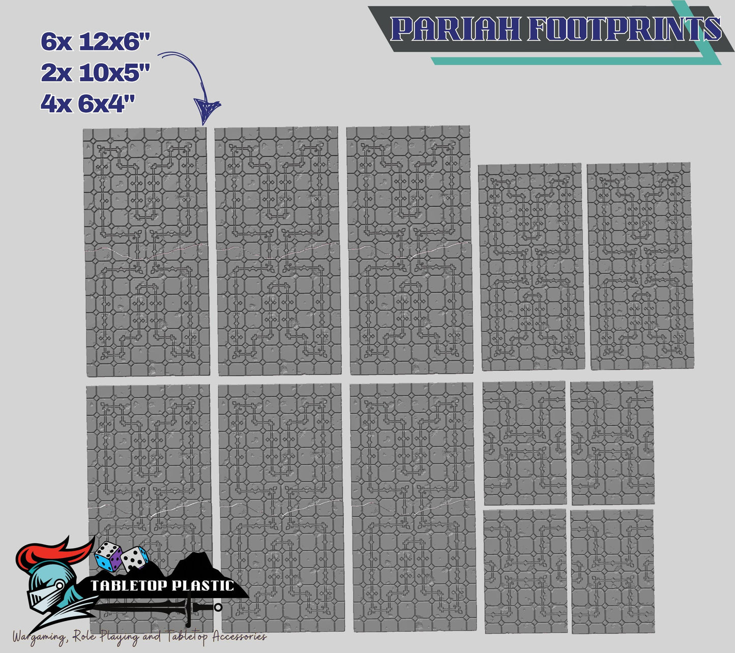 Grimdark Terrain Footprint Set – GW Chapter Approved Tournament Companion 2025 12-Piece Layout Kit