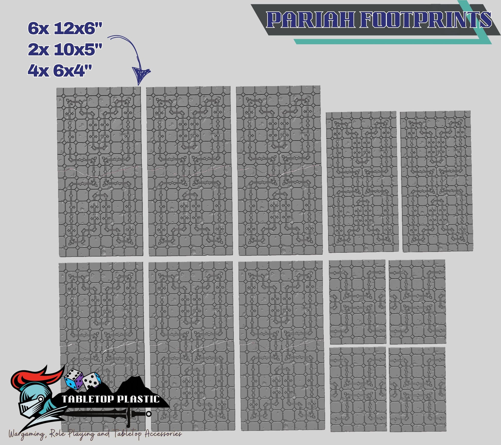 Grimdark Terrain Footprint Set – GW Chapter Approved Tournament Companion 2025 12-Piece Layout Kit