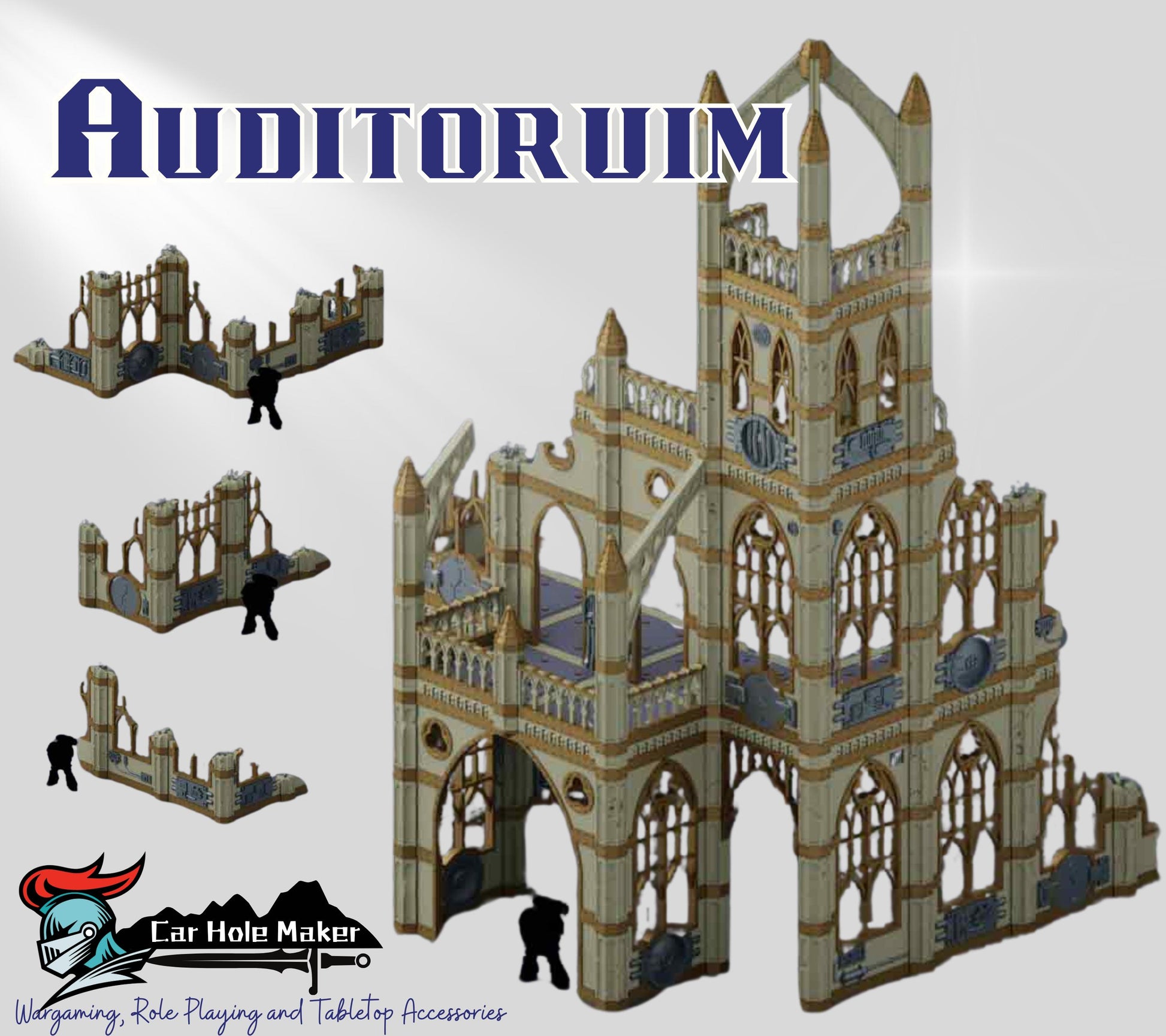 Gothic Ruins Auditorium: 28mm Wargame Terrain Set