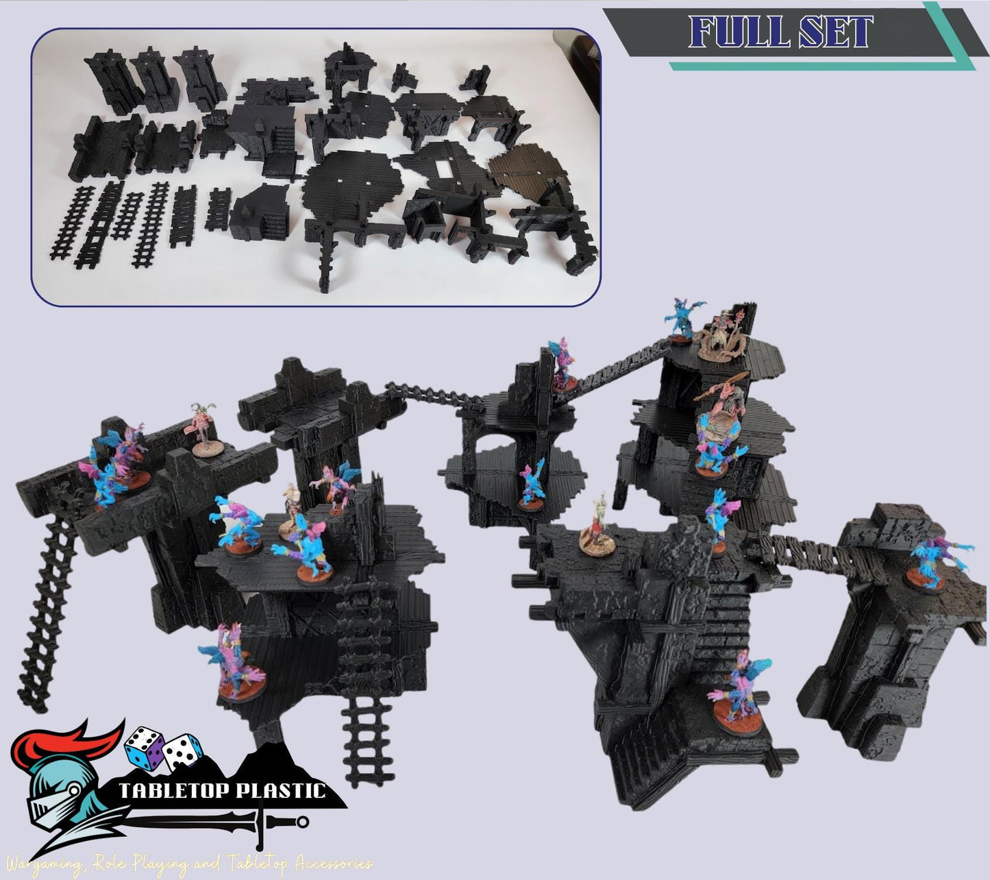 Ancient Bridge Terrain – Modular Fantasy Ruins & Elevated Walkways for 28mm-32mm Wargames and RPGs