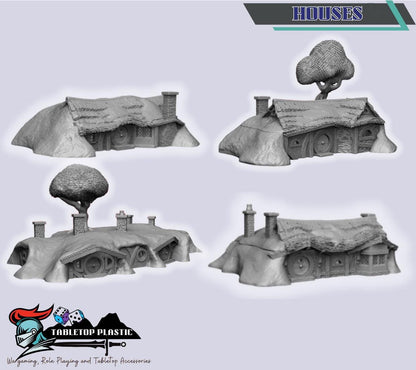 Halfling Village — Hobbiton‑Style Town Terrain Bundle (28-32mm scale)