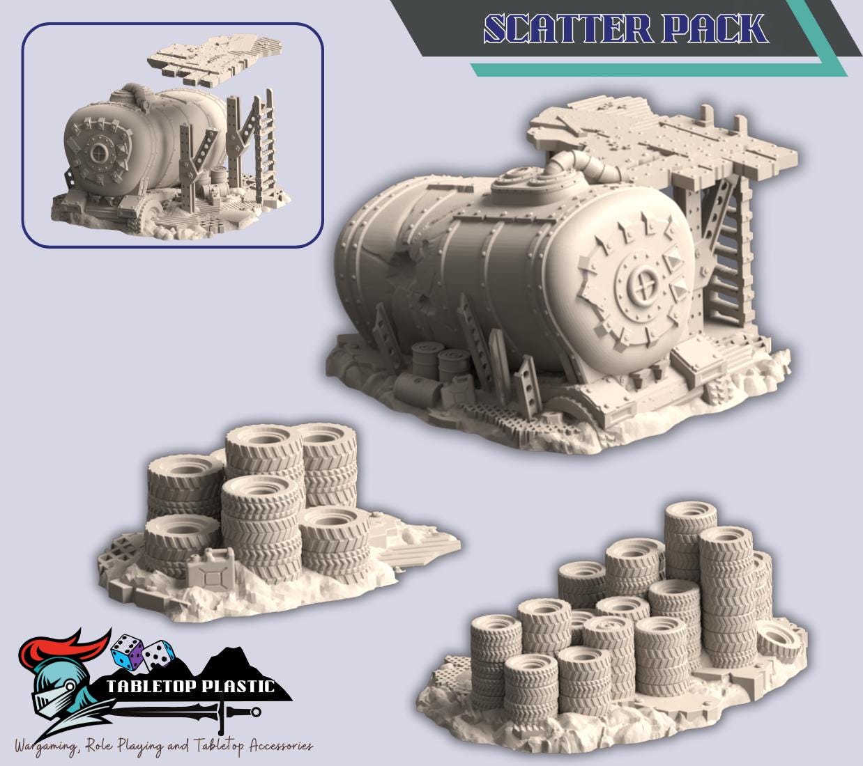 Wasteland Junkyard Fortifications Terrain: Warpzel-1A “No Git’s Land” Gulch Set