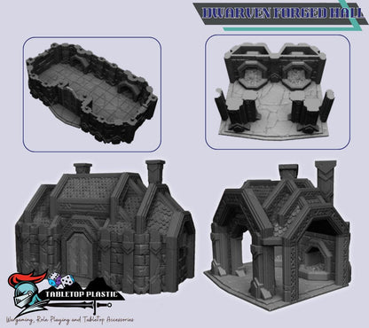 Dwarven Outpost Terrain Set | Kiribador Walls, Gate, Watchtower, Forge, Hall & Dungeon Tiles