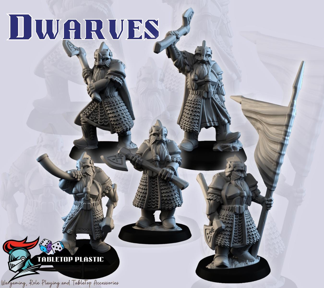 Heroic 28–32 mm Dwarven Command & Warriors Set — Kir Badur Dwarves by Dark Realms