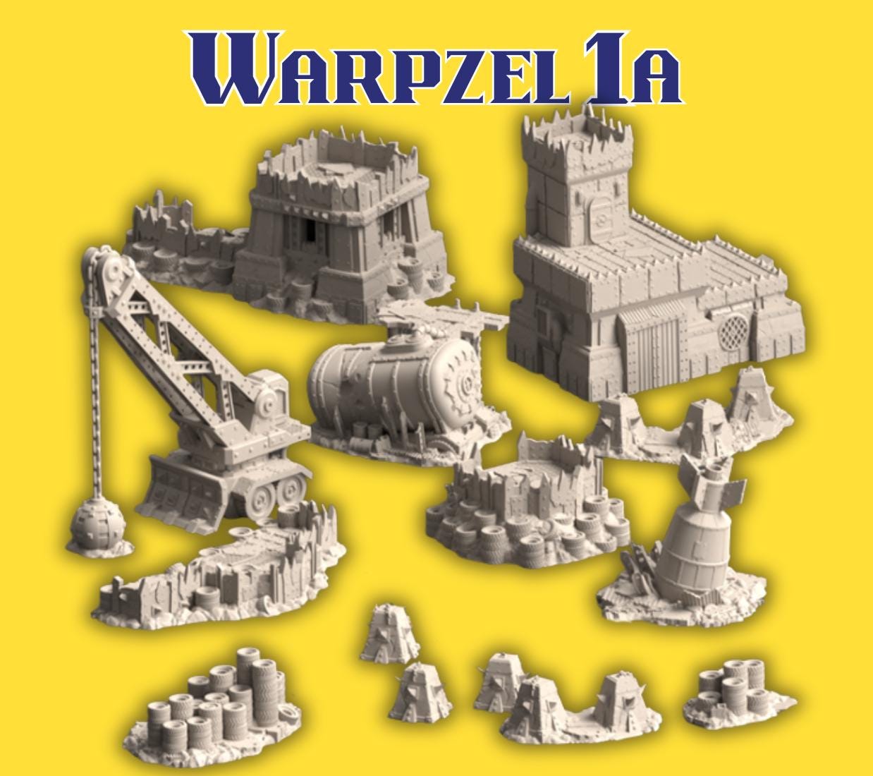 10mm Wasteland Junkyard Fortifications Terrain: Warpzel-1A “No Git’s Land” Full Set