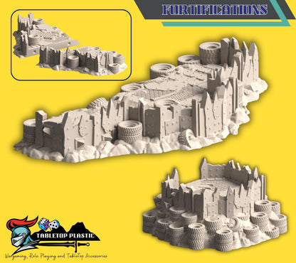10mm Wasteland Junkyard Fortifications Terrain: Warpzel-1A “No Git’s Land” Full Set