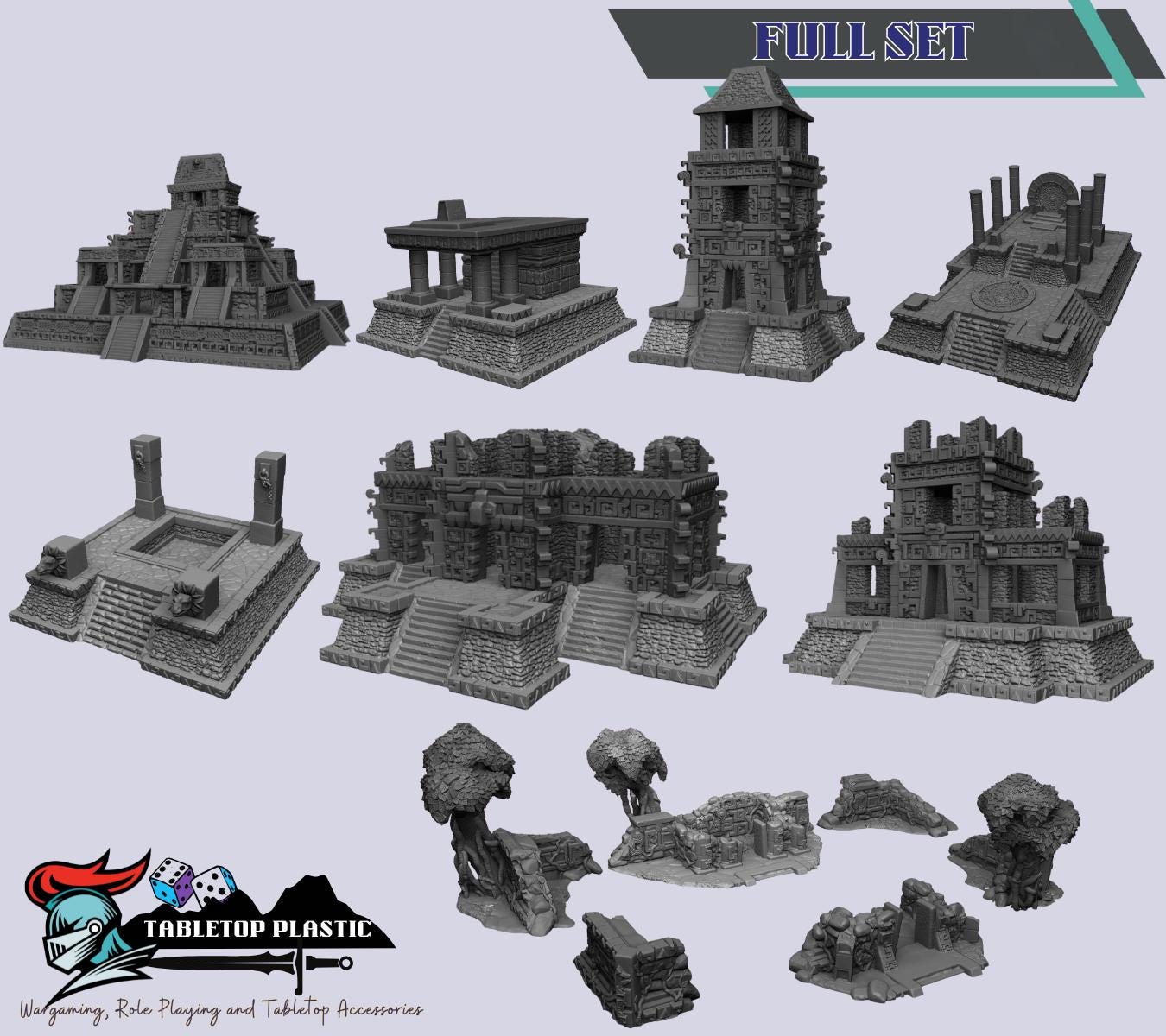 Jungle Ruins Terrain Set | Mesoamerican Temples, Spawning Pool, Portal & Ziggurat for Seraphon/Lizardmen
