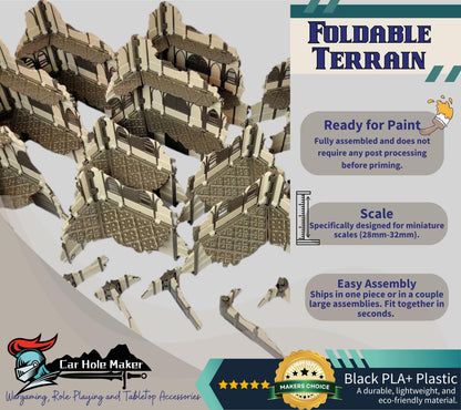 Foldable Wargaming Terrain: Modular Sci-Fi Ruins - Grimdark Chapter Approved