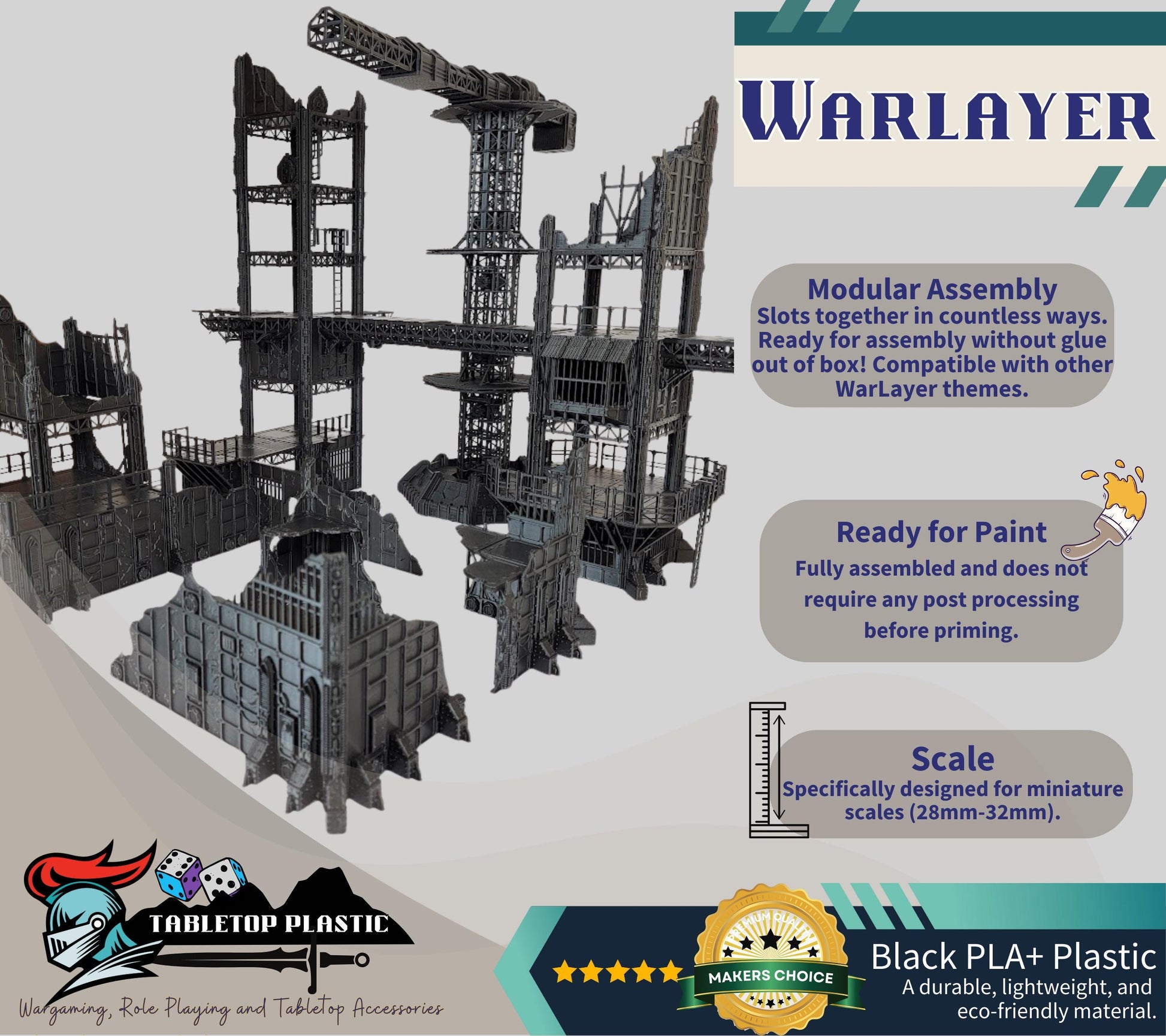 Modular Sci‑Fi Crane & Tower Set: WarLayer Modular Buildings - Industrial Urban Terrain
