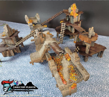 Ancient Bridge Terrain – Modular Fantasy Ruins & Elevated Walkways for 28mm-32mm Wargames and RPGs