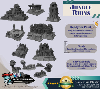Jungle Ruins Terrain Set | Mesoamerican Temples, Spawning Pool, Portal & Ziggurat for Seraphon/Lizardmen