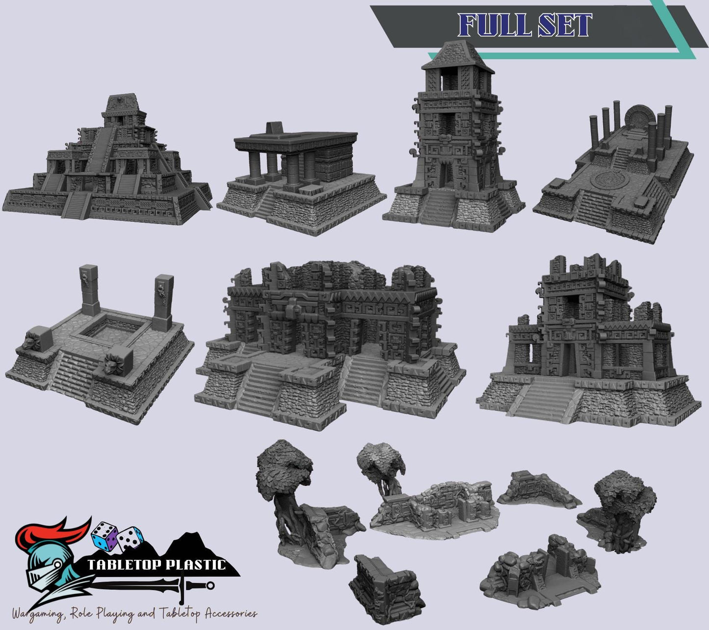 Jungle Ruins Terrain Set | Mesoamerican Temples, Spawning Pool, Portal & Ziggurat for Seraphon/Lizardmen
