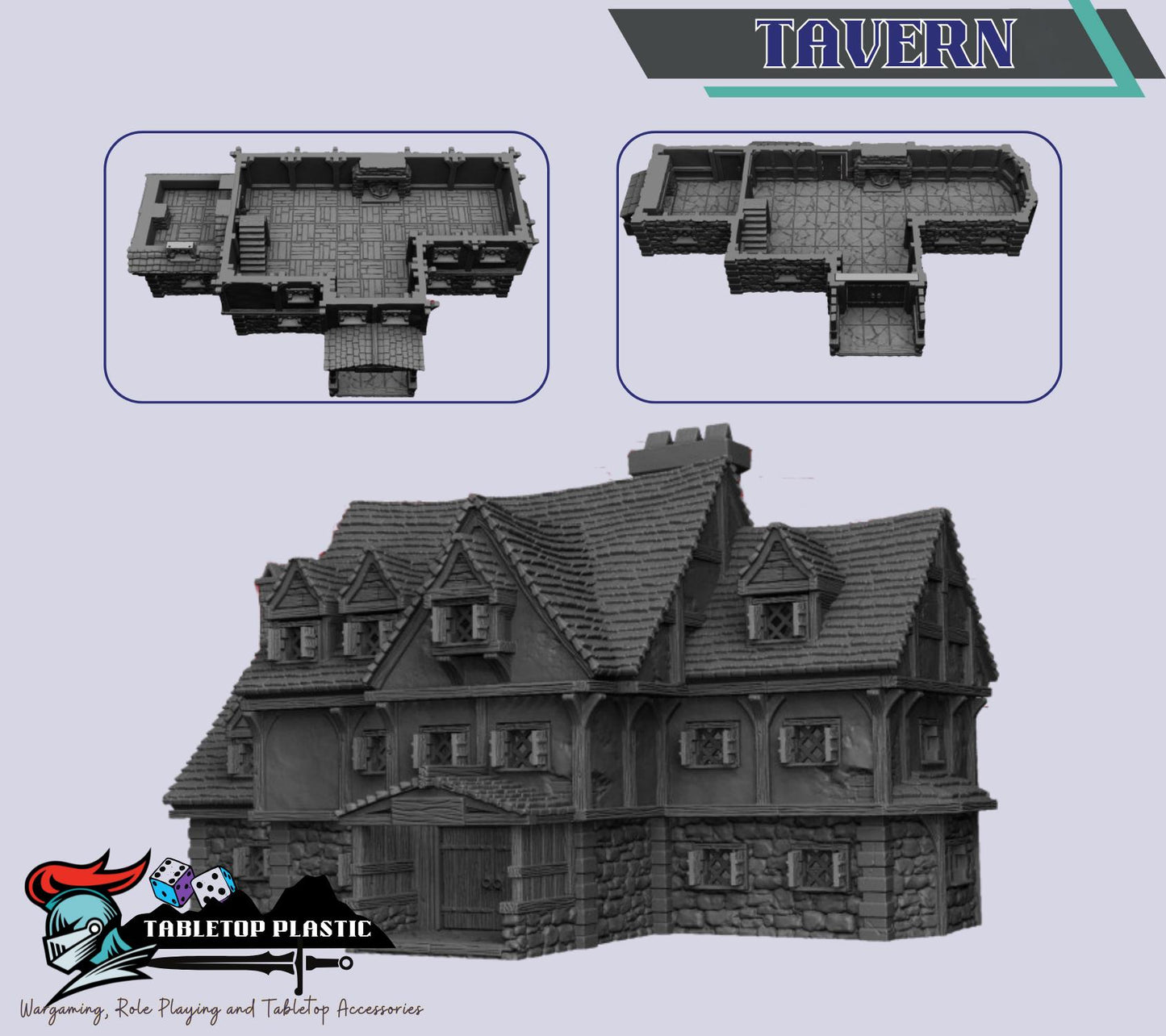 Full Medieval Town Terrain Bundle | Castle, Church, Tavern, Manor, Town Houses & Civic Buildings (28mm)