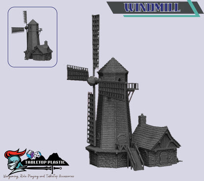 Medieval Farm Terrain Set | Windmill, Barns, Manger & Granary (28mm Rural)