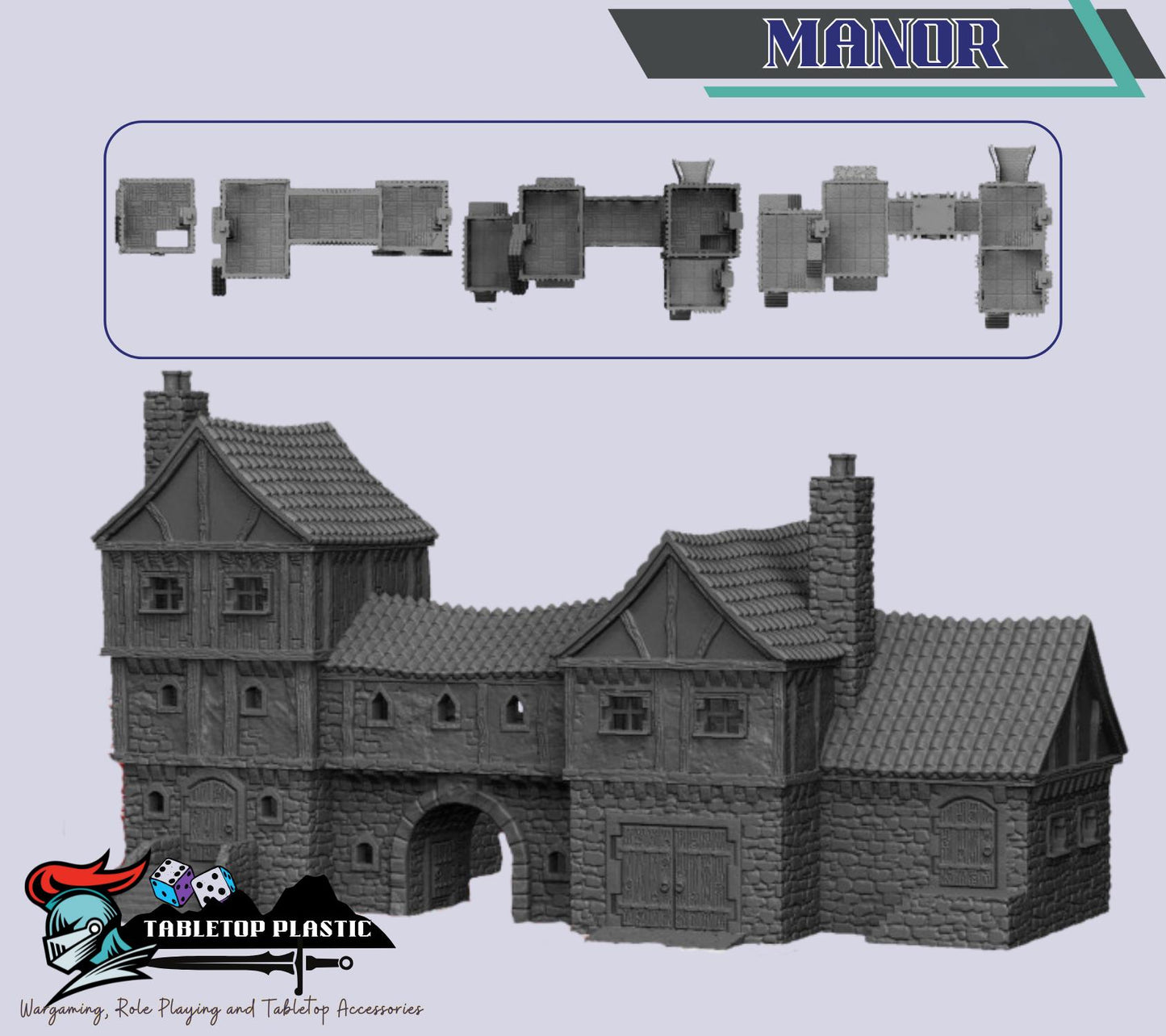 Medieval Ruins Terrain Set | Broken Tavern, Watchtower, Walls & Farmhouse (28mm)