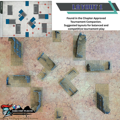 Foldable Gothic Ruins Terrain Set: Grimdark Tournament Ready