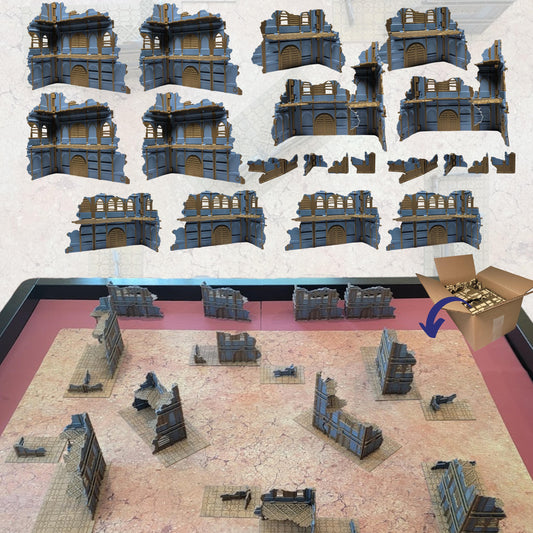 Foldable Gothic Ruins Terrain Set: Grimdark Tournament Ready