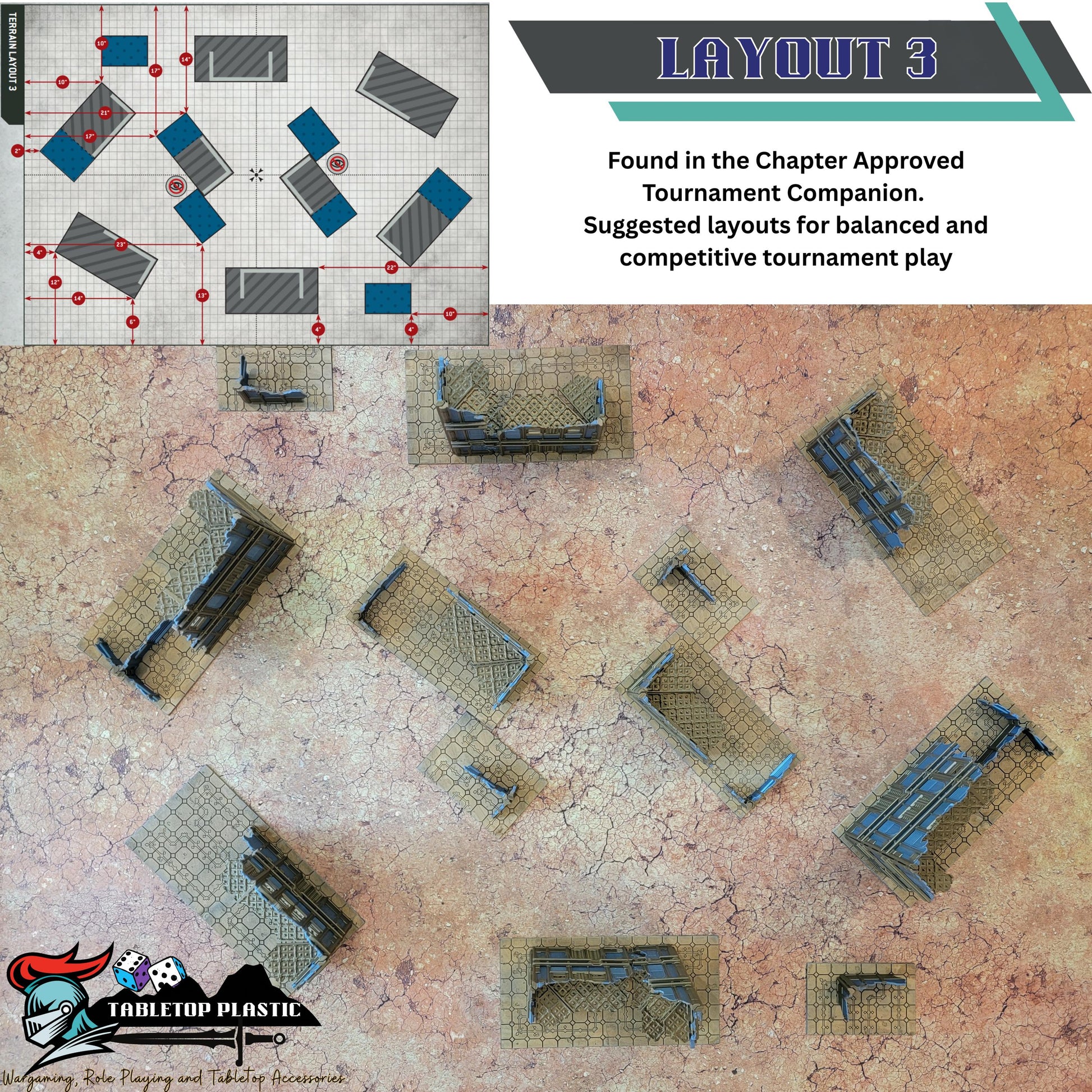 Foldable Gothic Ruins Terrain Set: Grimdark Tournament Ready