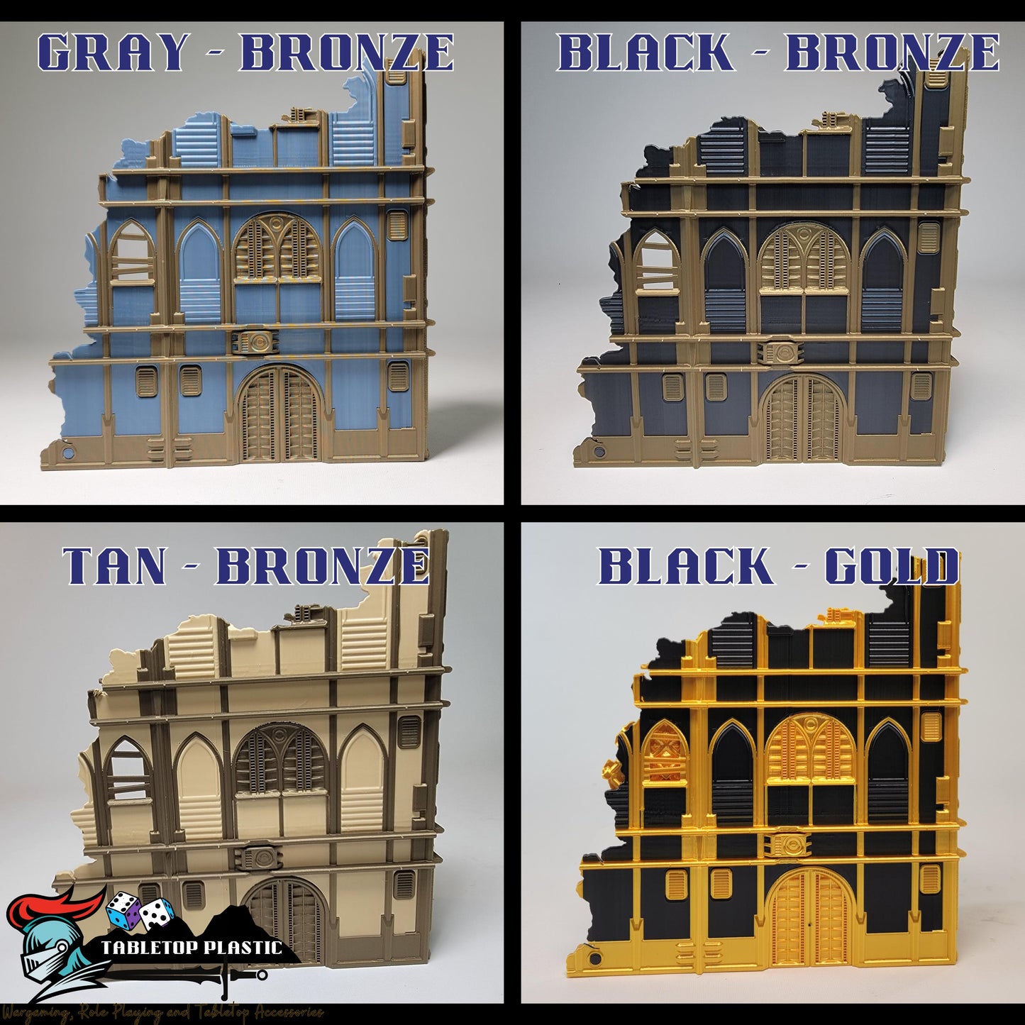 Foldable Gothic Ruins Terrain Set: Grimdark Tournament Ready