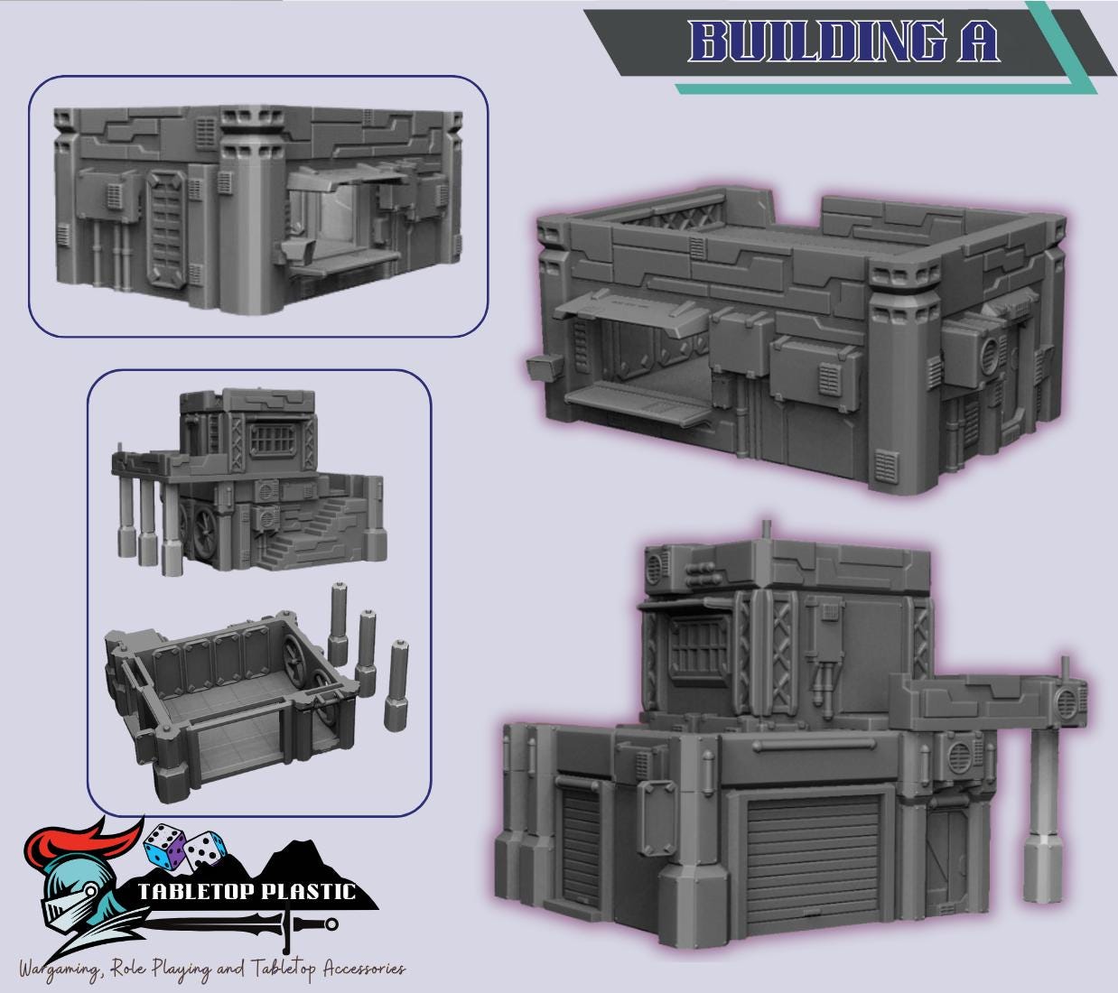 Cyberpunk NeoCity Terrain Set | Infinity-Scale Buildings, Power Station & Vehicles