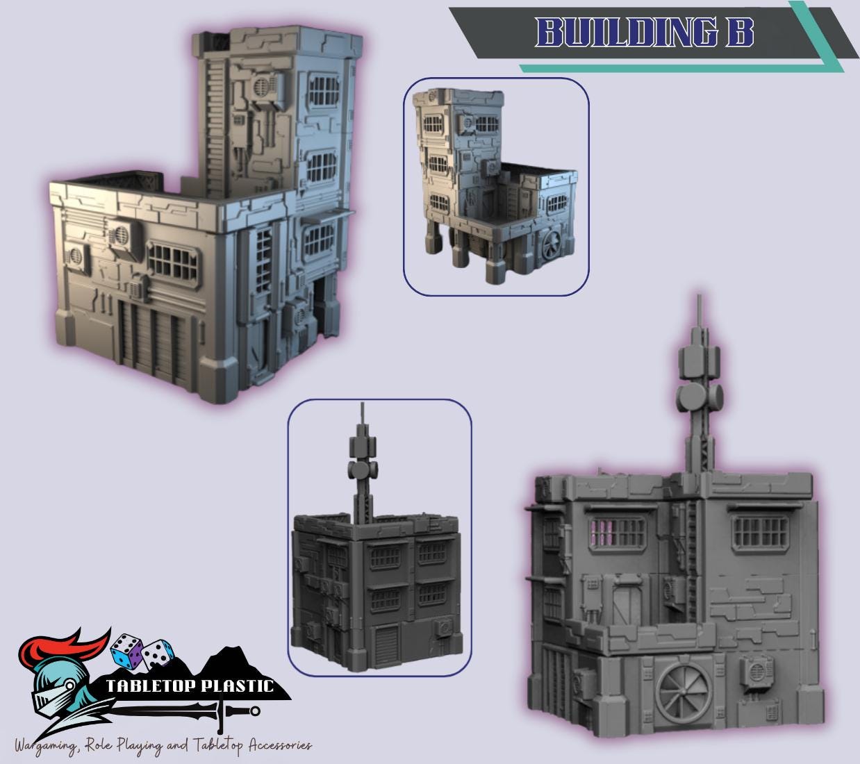 Cyberpunk NeoCity Terrain Set | Infinity-Scale Buildings, Power Station & Vehicles