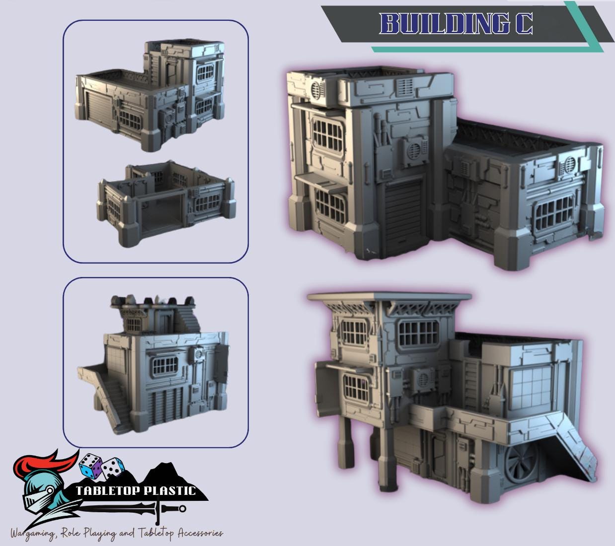 Cyberpunk NeoCity Terrain Set | Infinity-Scale Buildings, Power Station & Vehicles