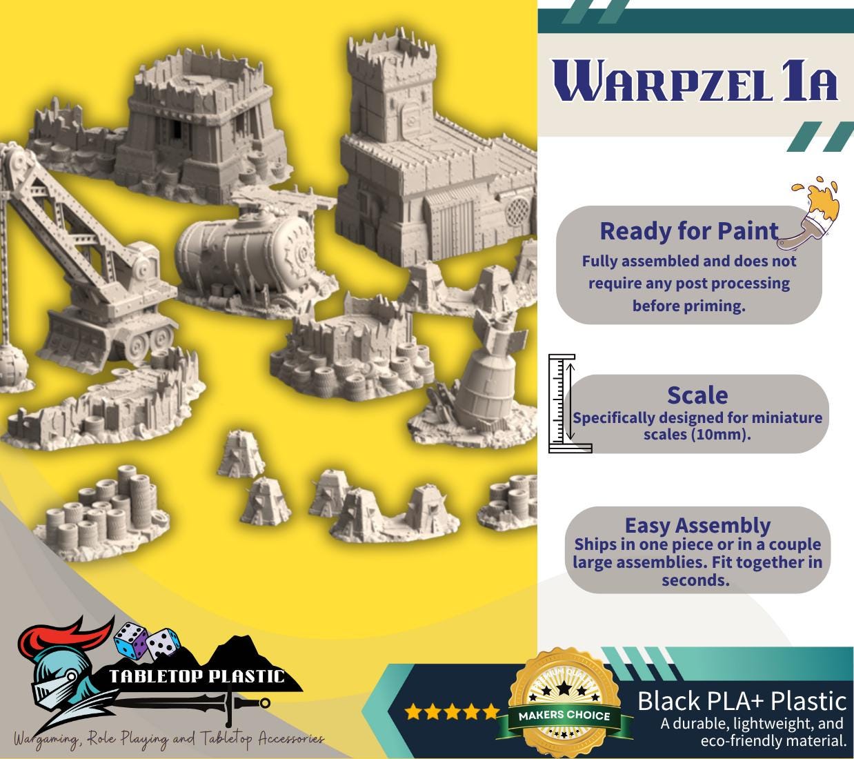10mm Wasteland Junkyard Fortifications Terrain: Warpzel-1A “No Git’s Land” Full Set